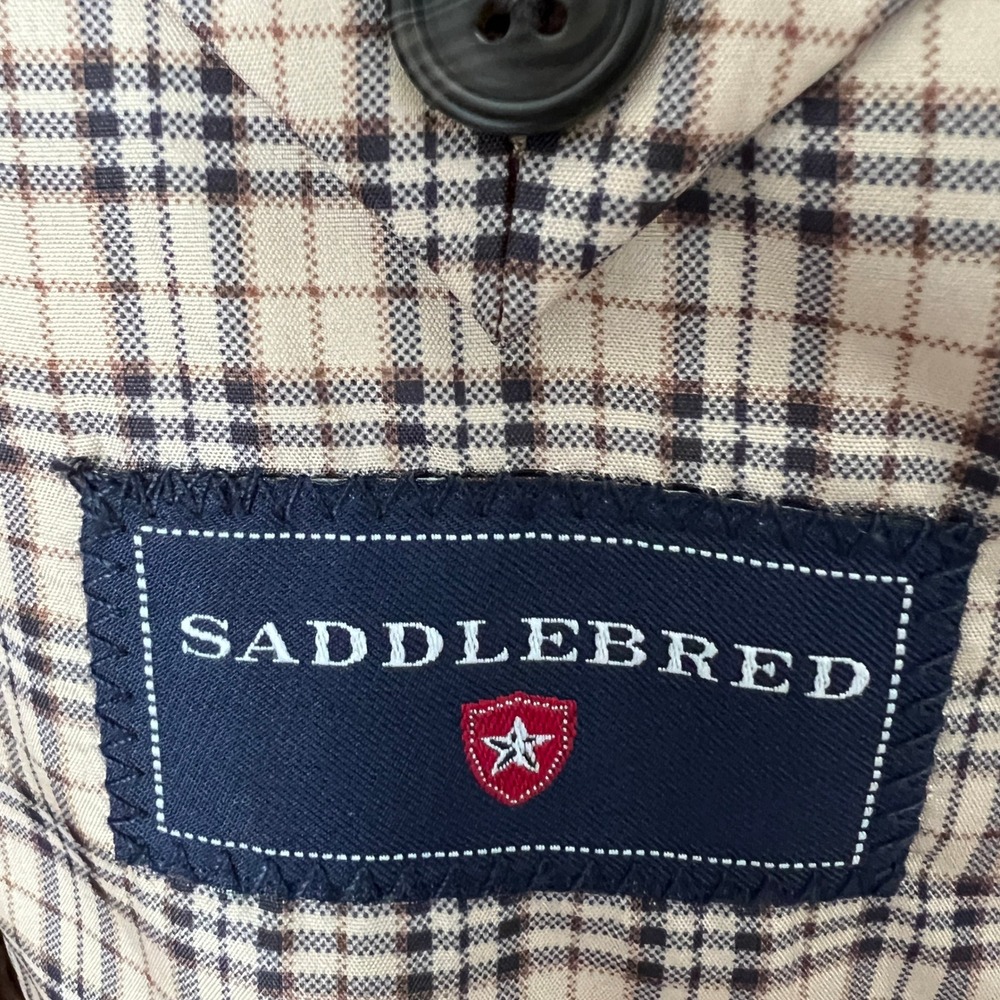 Saddlebred Corduroy Blazer Men 50R Brown Vintage Academic Professional - Picture 4 of 15